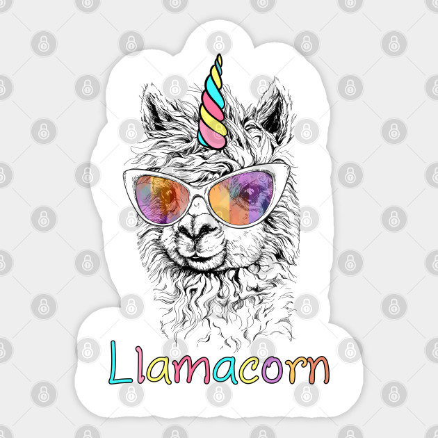 Llamacorn Unicorn And Llama Llamacorn Sticker Teepublic