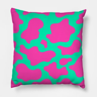 Pink and Blue Leopard Skin Pattern Pillow