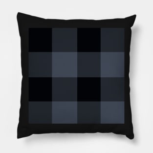 Blue Charcoal Enormous Gingham by Suzy Hager    Black & Blue Pillow