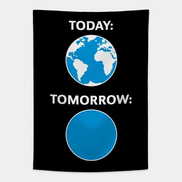 Today – Tomorrow / Globe (Climate Change / 2C) Tapestry by MrFaulbaum