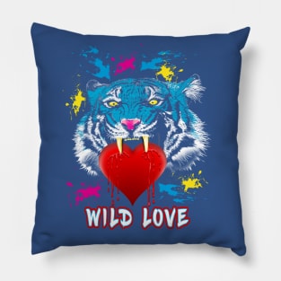 WILD LOVE (Colorful Tigerhead) Pillow