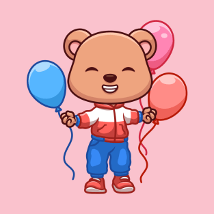 Birthday Bear Cute Cartoon T-Shirt