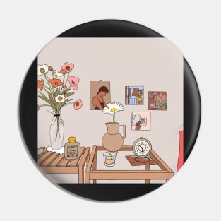 Minimalist Korean Still Life Scene Pin