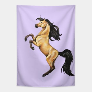 Spirited Rearing Buckskin Stallion Tapestry