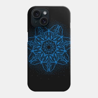 Symmetric Butterflies - Mandala Design - blu Phone Case