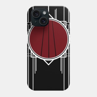 Hip retro abstract pattern white stripes with dark red sports Phone Case