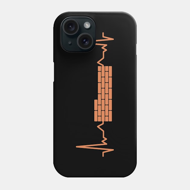 Heartbeat wall bricklayer masons bricklaying Phone Case by POS