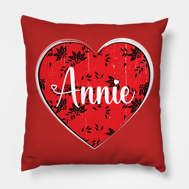 I Love Annie First Name I Heart Annie Pillow by ArticArtac