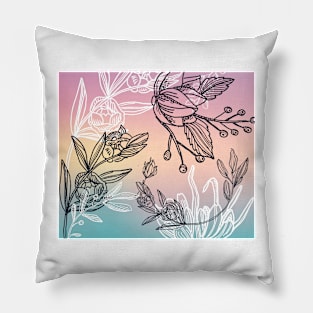 Abstract Floral Pastel Pillow