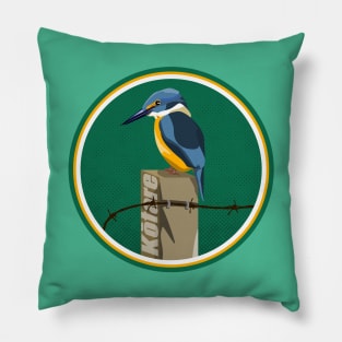 Kingfisher NZ bird Pillow