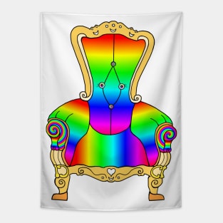 Colorful Rainbow Victorian Cheerful Chair Tapestry