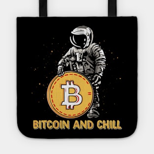 Bitcoin Astronaut Funny Bitcoin to the moon BTC hodl Funny Crypto Gift Tote