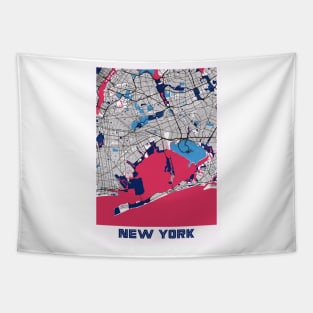 New York - United States MilkTea City Map Tapestry