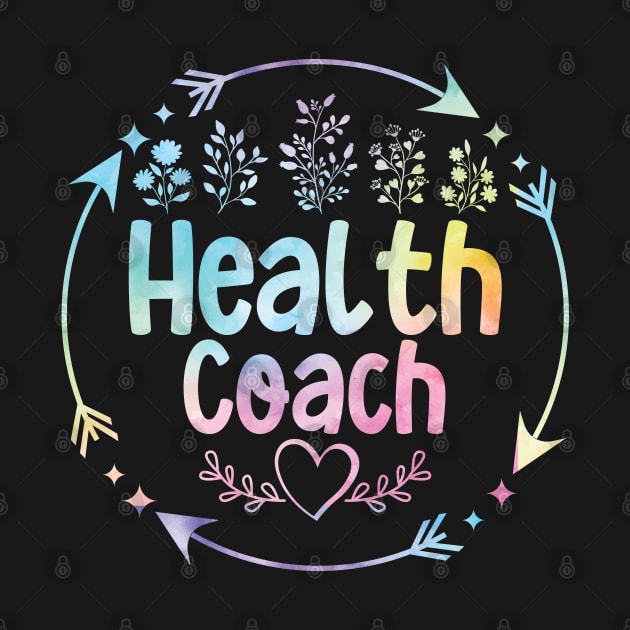 Health Coach cute floral watercolor by ARTBYHM