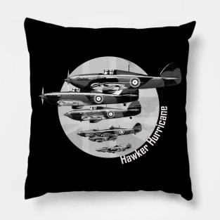 Hawker Hurricane WWII Fighter Poster Retro Pillow