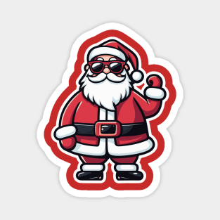 Santa Claus Sunglasses Christmas Drawing Magnet