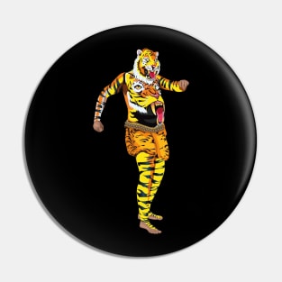 Wild Majesty - Walking Tiger Illustration Pin