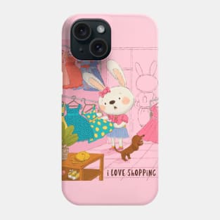 Bunny shopping Phone Case