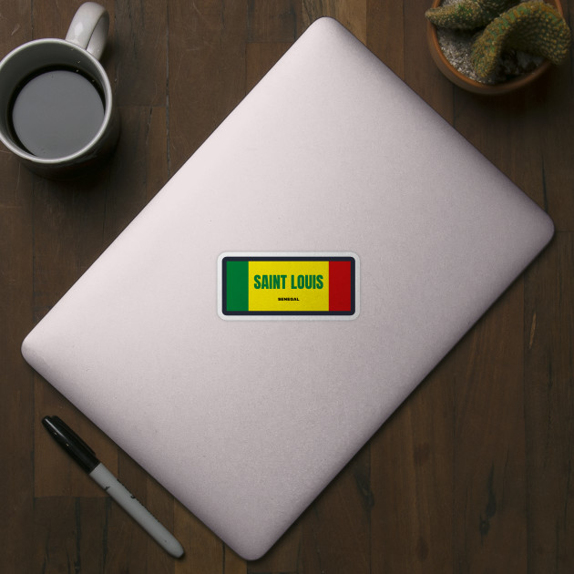 Saint Louis City in Senegal Flag Colors - Saint Louis - Magnet