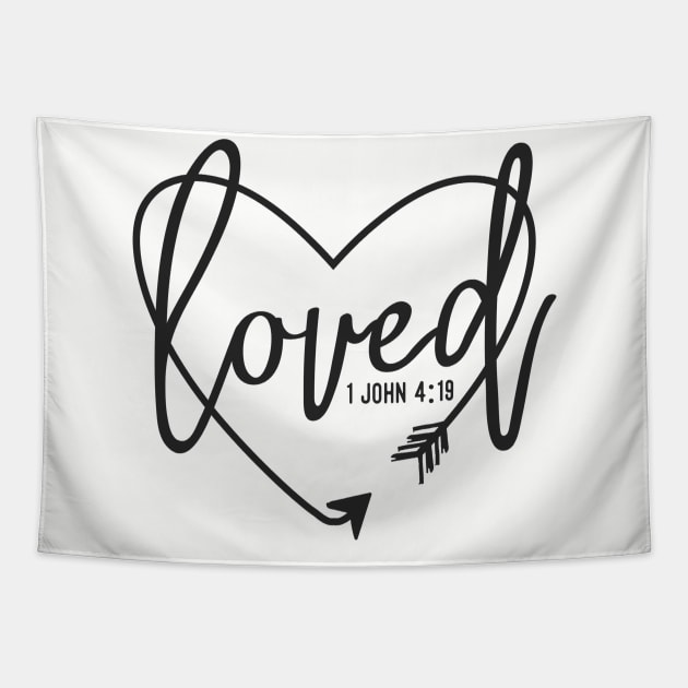 arrow heart loved Tapestry by JakeRhodes