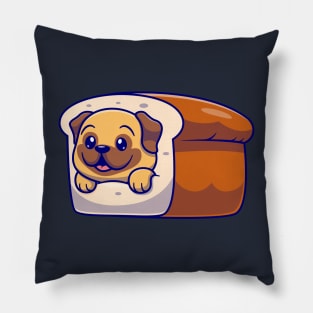 Cute Bulldog Bread Cartoon Pillow