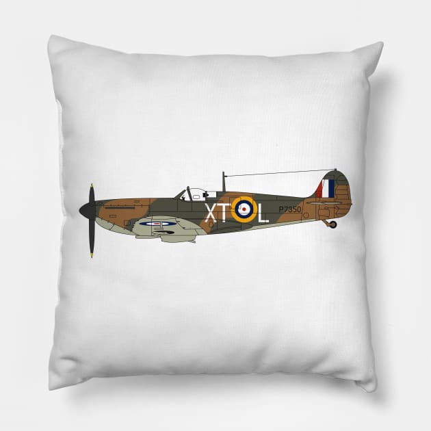 Supermarine Spitfire Mk.II Pillow by rheyes