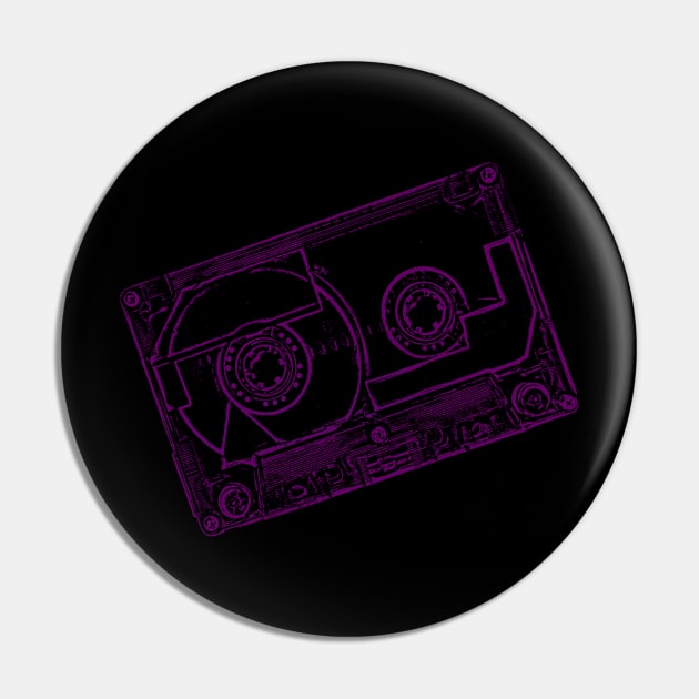 Purple Cassette Pin by miniBOB