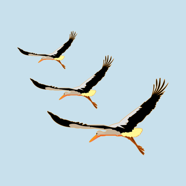 three beautiful storks by momomoma