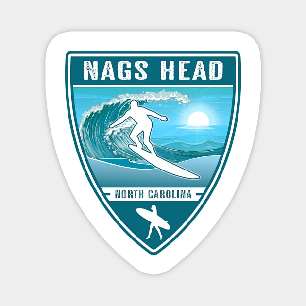 Surf Nags Head North Carolina Magnet by Jared S Davies