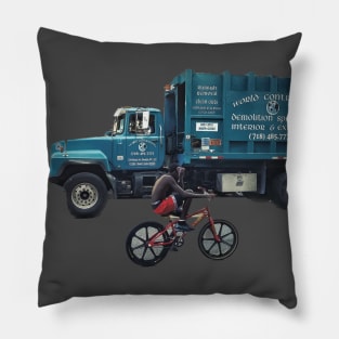 Harlem Street Biker Manhattan NYC Pillow