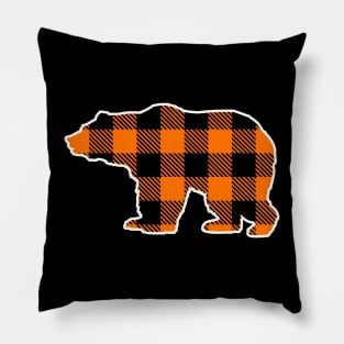 Buffalo Orange Plaid Pattern Christmas Pajama Funny Gift Pillow