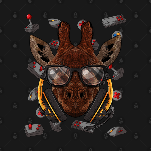 Gamer Giraffe Gaming Animal Video Game Player Boys Kids Gamer Giraffe