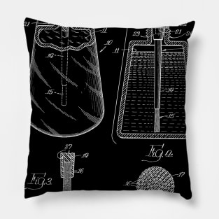 Nail Polish Applicator Vintage Patent Hand Drawing Pillow