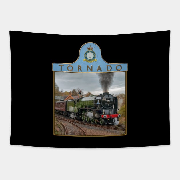 Steam Engine Tornado and Nameplate Tapestry by SteveHClark