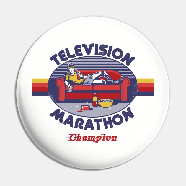 Television Marathon Champion Pin by Steven Rhodes