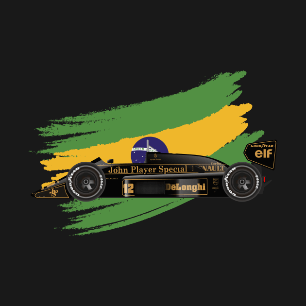 Ayrton Senna's Lotus 98T Illustration by Burro Wheel