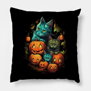 Halloween Cute Black Cats Lover Pillow