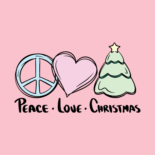 Peace Love Christmas Preppy by Sunburst Designs