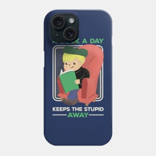 A Book A Day Keeps The Stupid Away Retro Cartoon Boy Phone Case