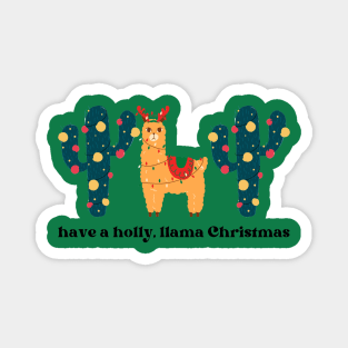 have a holly, llama Christmas cactus western Magnet