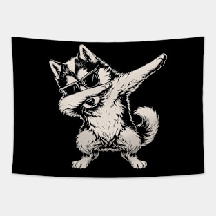 Dabbing Dog Tapestry