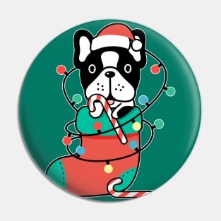 Christmas Frenchie Dog Pin