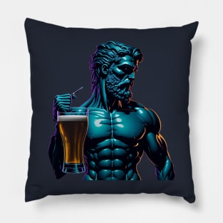 Greek God With A Beer Mug Pillow
