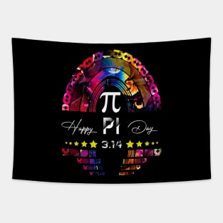 Happy Pi Day Mathematic Math Teacher Gift colorfull Rainbow T-Shirt Tapestry