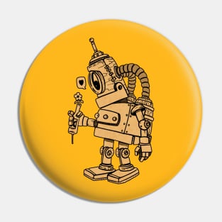 Robot yellow in love Pin