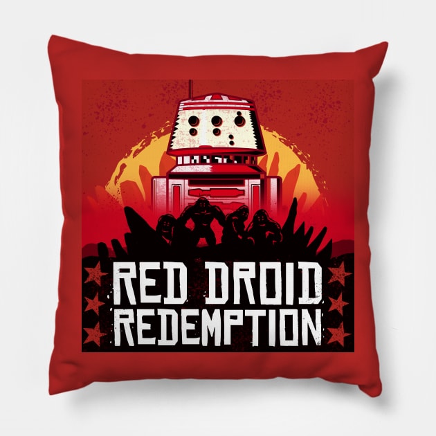 Red Droid Redemption Pillow by Galactee 99