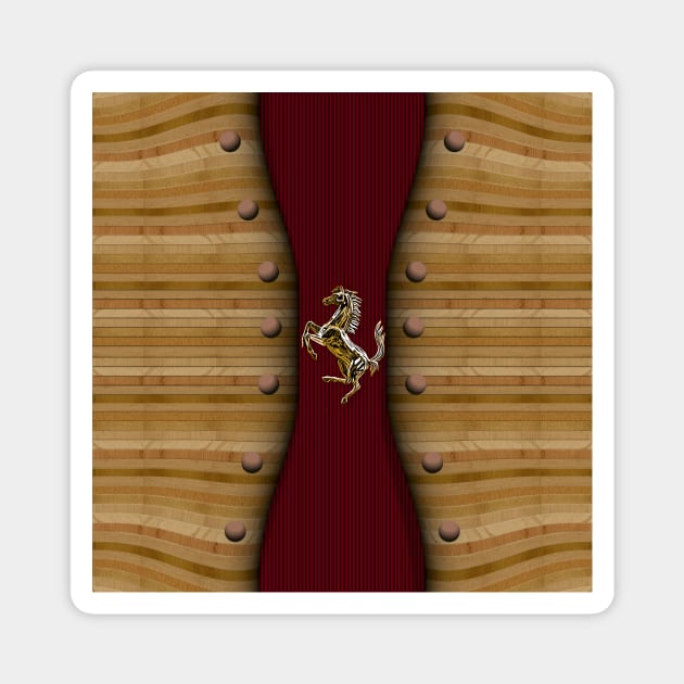 Wooden Prancing Horse Magnet by vidka91@yahoo.com