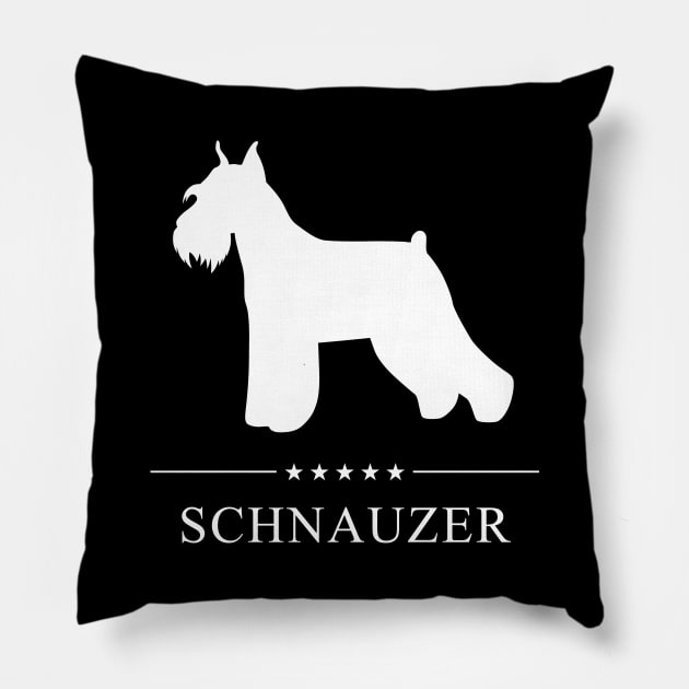 Schnauzer Dog White Silhouette Pillow by millersye