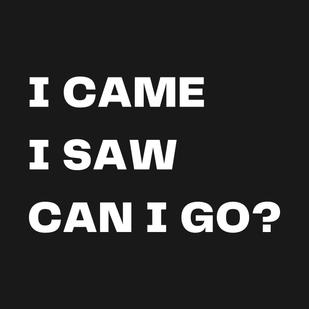 I came, I saw, can I go? by Word and Saying