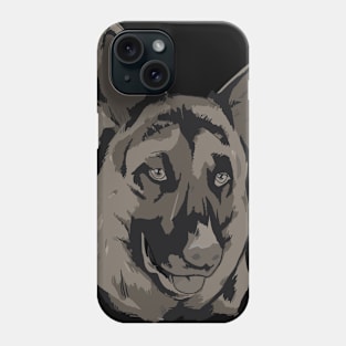 A German Shepherd head  transparent Drawing Phone Case